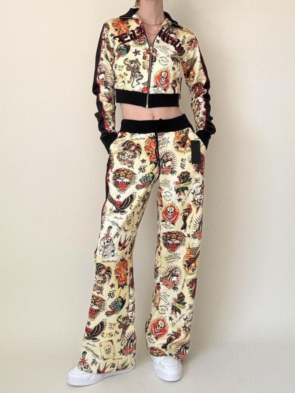 Ed Hardy Cream Tattoo-Print set